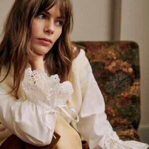 Sezane Faria Shirt Ecru - Size 2